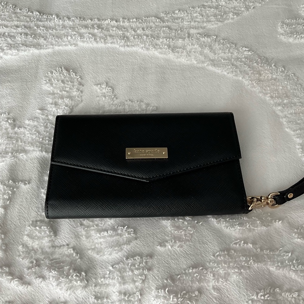 Kate Spade Black Wallet with Gold Hardware